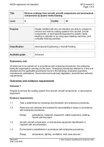 NZQA registered unit standard 4013 version 5  Page 1 of 4