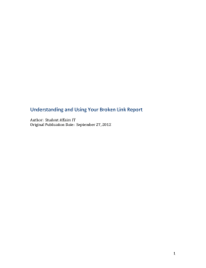 Understanding and Using Your Broken Link Report