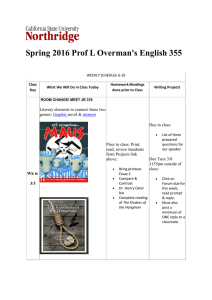 Spring 2016 Prof L Overman's English 355