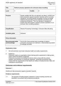 NZQA registered unit standard 295 version 5  Page 1 of 3