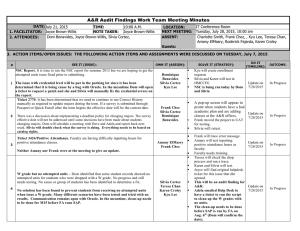 A&amp;R Audit Findings Work Team Meeting Minutes