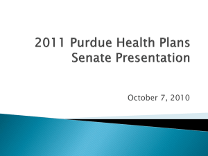 2011 Purdue Health Plans for Senate 10-7-10