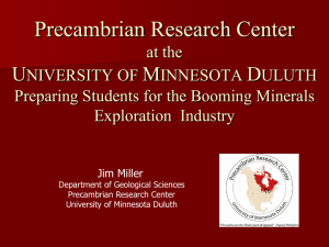 Precambrian Research Center U M D