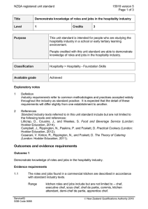 NZQA registered unit standard 15918 version 5  Page 1 of 3