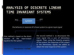 ANALYSIS OF DISCRETE LINEAR TIME INVARIANT SYSTEMS system