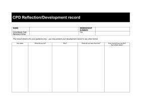 CPD Reflection/Development record