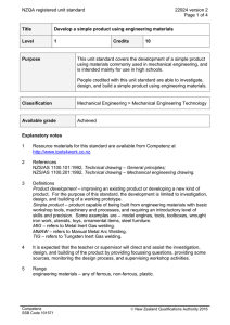 NZQA registered unit standard 22924 version 2  Page 1 of 4
