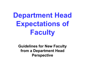 Dept. Head Expectations of Faculty 11-12