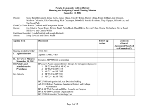 Peralta Community College District Planning and Budgeting Council Meeting Minutes