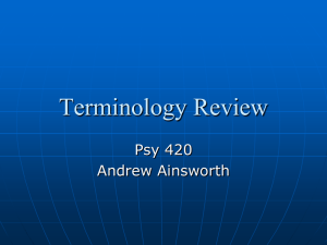 Terminology Review Psy 420 Andrew Ainsworth