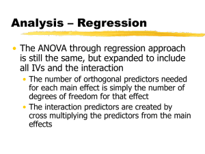 Analysis – Regression