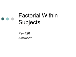 Factorial Within Subjects Psy 420 Ainsworth