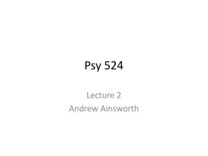 Psy 524 Lecture 2 Andrew Ainsworth
