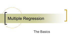 Multiple Regression The Basics