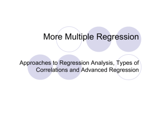 More Multiple Regression Approaches to Regression Analysis, Types of