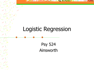 Logistic Regression Psy 524 Ainsworth