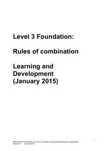 ROC Level 3 Foundation Learning and Development Jan 2015
