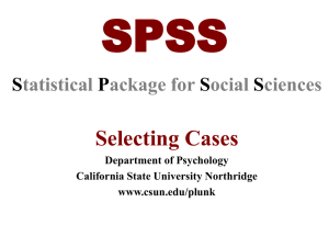 SPSS Selecting Cases S P