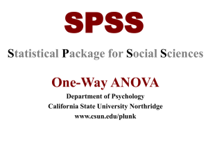 SPSS One-Way ANOVA S P