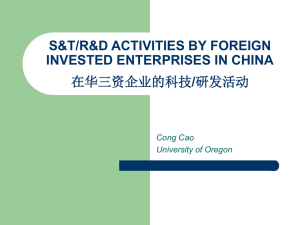 R D by Foreign-Invested Enterprises in China: Myth and Reality