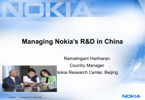 Nokia’s R D in China