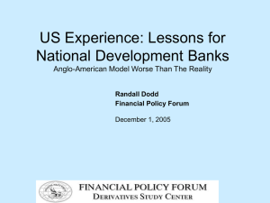 US Experience: Lessons for National Development Banks