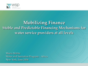 Mobilizing Finance Stable and Predictable Financing Mechanisms for water service providers at all levels, Meera Mehta
