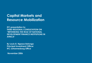 Capital markets and resource mobilisation (multilateral institutions)