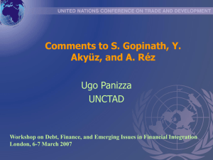 Ugo Panizza, Chief of Debt and Finance Analysis Unit, UNCTAD