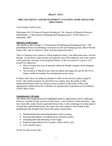 Trade and Investment Issues Private Equity (Tandon-South Centre)