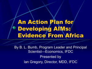 An Action Plan for Developing AIMs: Evidence From Africa