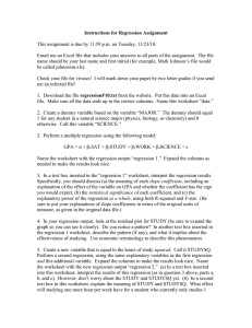 Instructions for Regression Assignment