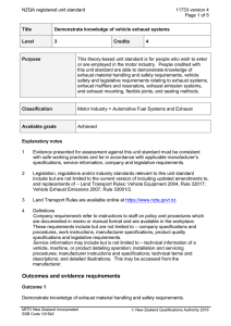 NZQA registered unit standard 11733 version 4  Page 1 of 5