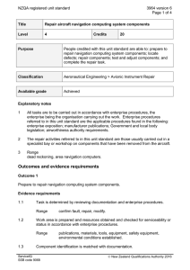 NZQA registered unit standard 3964 version 6  Page 1 of 4