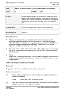 NZQA registered unit standard 3967 version 6  Page 1 of 4