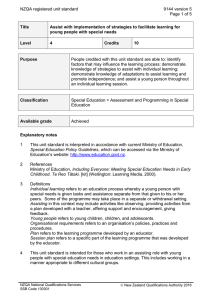 NZQA registered unit standard 9144 version 5  Page 1 of 5