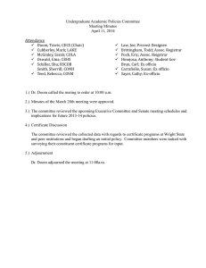 Undergraduate Academic Policies Committee Meeting Minutes April 11, 2014