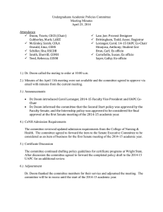 Undergraduate Academic Policies Committee Meeting Minutes April 25, 2014