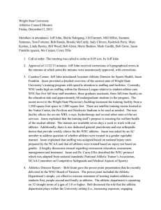 Wright State University Athletics Council Minutes Friday, December13, 2013