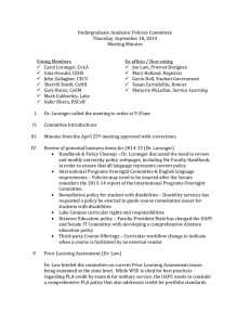 Undergraduate Academic Policies Committee Thursday, September 18, 2014 Meeting Minutes