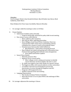 Undergraduate Academic Policies Committee Meeting Minutes November 13, 2014