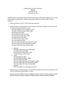 Undergraduate Curriculum Committee 138 Fawcett Hall September 10, 2015