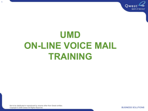 UMD ON-LINE VOICE MAIL TRAINING 1
