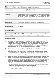 NZQA registered unit standard 18741 version 5  Page 1 of 4