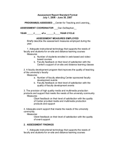 Assessment Report Standard Format July 1, 2006 - June 30, 2007