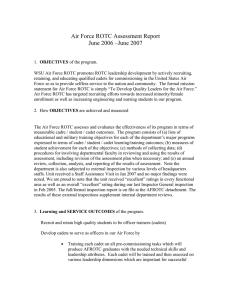 Air Force ROTC Assessment Report June 2006 –June 2007