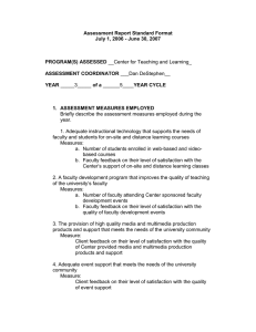 Assessment Report Standard Format July 1, 2006 - June 30, 2007