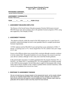 Assessment Report Standard Format July 1, 2011_ - June 30, 2012_
