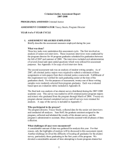 Criminal Justice Assessment Report 2007-2008 PROGRAM(S) ASSESSED