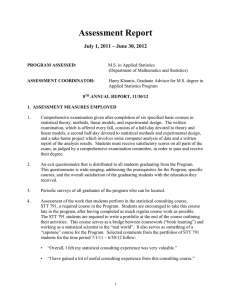 Assessment Report July 1, 2011 – June 30, 2012